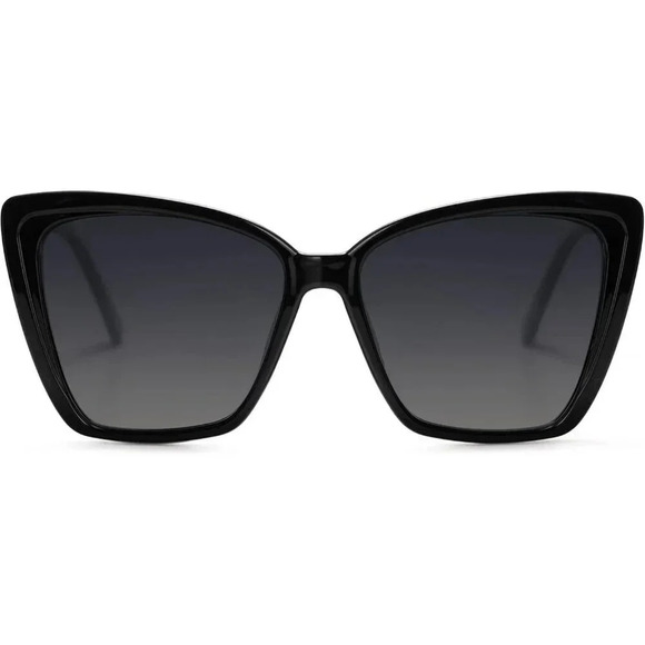 ❤️Women Black Trendy Polarized Sunglasses  For Retro Square Cat Eye Sun Glasses - Picture 1 of 5